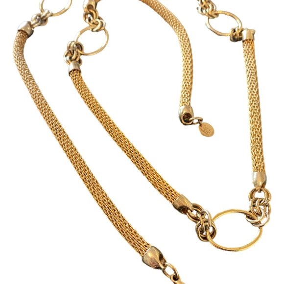Vintage Gold Tone Slinky Mesh Chain Necklace, Nouvelle Bijoux (Made in Italy) - Picture 4 of 6